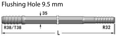 T38 ensorcellent 32mm que la perceuse Rod R38 du fil R32 ensorcellent le sortilège Rod 5 de Rod R32 R38 T38 du pêcheur R32 de 35mm