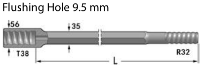 T38 ensorcellent 32mm que la perceuse Rod R38 du fil R32 ensorcellent le sortilège Rod 6 de Rod R32 R38 T38 du pêcheur R32 de 35mm