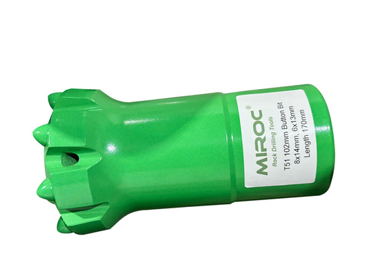 T51-102mm Carbure de tungstène et bouton de forage en acier allié de haute résistance Idéal pour les conditions de roche de dureté moyenne