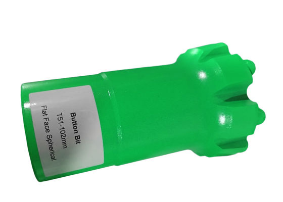 Tête de forage à roche dure T51-102 mm face plate fil sphérique bouton de forage à roche pour l'exploitation minière