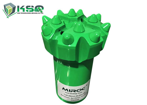 T38 - 89mm pour le forage de roches boutons sphériques / balistiques à filetage